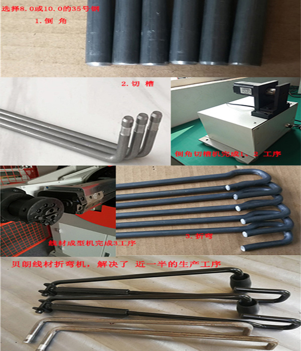 線材成型機(jī)倒角切槽樣品